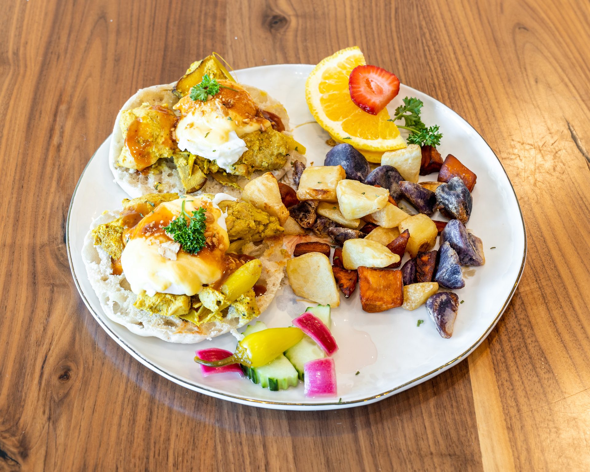 Satay Chicken Benedict